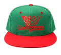 Musclemania® Cap - Red Bill, Green Panels, Red Logo