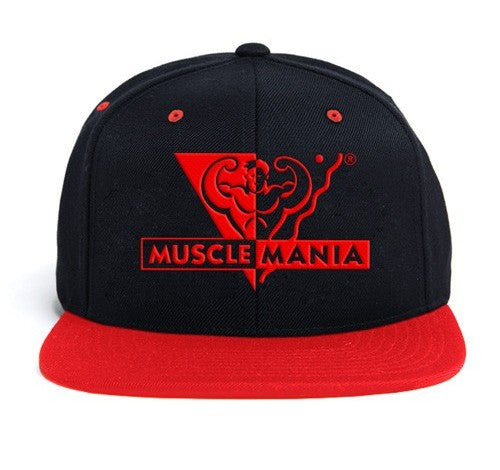Musclemania® Cap - Red Bill, Black Panels, Red Logo